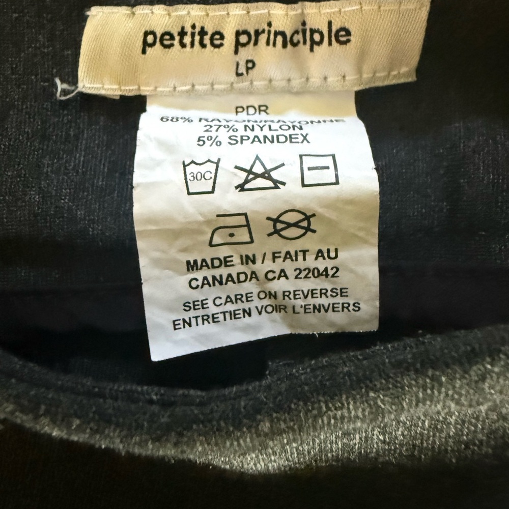 Petite Principle 2 Pair of Gray and Black Pinstripe Stretchy Trousers - Picture 3 of 5